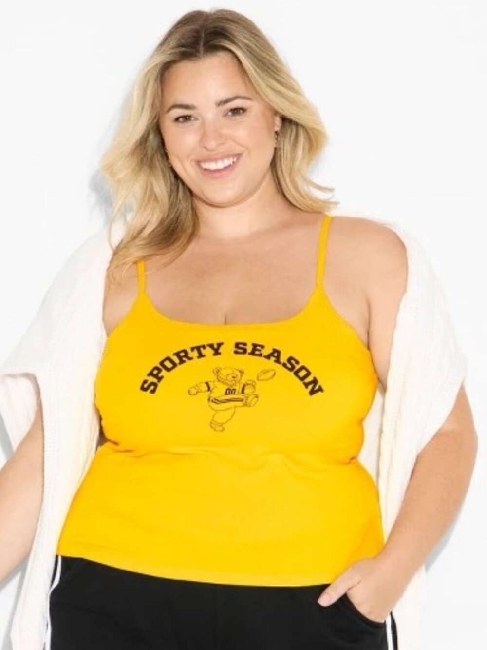 Women's Game Day Scoopneck Graphic Cami - Wild Fable Yellow S